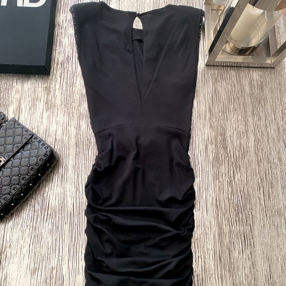 Maje Black Shoulder Padded Dress Size 38 - Picture 3 of 4